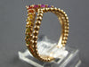 ESTATE .62CT AAA MULTI COLOR SAPPHIRE 18KT ROSE GOLD 3D DOUBLE V SHAPE FUN RING