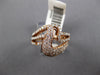 ESTATE WIDE .98CT DIAMOND 14KT ROSE GOLD CLASSIC MULTI ROW CRISS CROSS FUN RING