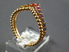 ESTATE .62CT AAA MULTI COLOR SAPPHIRE 18KT ROSE GOLD 3D DOUBLE V SHAPE FUN RING