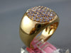 ESTATE WIDE .67CT PINK DIAMOND 18KT YELLOW GOLD 3D PAVE ROUND MENS PINKY RING