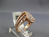 ESTATE WIDE .98CT DIAMOND 14KT ROSE GOLD CLASSIC MULTI ROW CRISS CROSS FUN RING