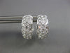 ESTATE WIDE .37CT DIAMOND 18KT WHITE GOLD 3D CLASSIC MULTI ROW HUGGIE EARRINGS