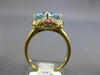 4.47CT DIAMOND AAA PINK SAPPHIRE & BLUE TOPAZ 14K YELLOW GOLD SQUARE FLOWER RING
