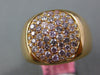 ESTATE WIDE .67CT PINK DIAMOND 18KT YELLOW GOLD 3D PAVE ROUND MENS PINKY RING