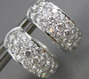ESTATE WIDE .37CT DIAMOND 18KT WHITE GOLD 3D CLASSIC MULTI ROW HUGGIE EARRINGS