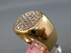 ESTATE WIDE .67CT PINK DIAMOND 18KT YELLOW GOLD 3D PAVE ROUND MENS PINKY RING