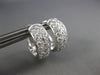 ESTATE WIDE .37CT DIAMOND 18KT WHITE GOLD 3D CLASSIC MULTI ROW HUGGIE EARRINGS