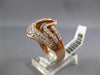 ESTATE WIDE .98CT DIAMOND 14KT ROSE GOLD CLASSIC MULTI ROW CRISS CROSS FUN RING