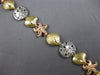 LONG 14K TRI COLOR GOLD 3D HANDCRAFTED AQUATIC SEASHELL STARFISH BRACELET #27778