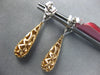1.29CT WHITE & PINK DIAMOND 18KT WHITE & ROSE GOLD 3D TEAR DROP HANGING EARRINGS