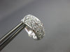 ESTATE WIDE .37CT DIAMOND 18KT WHITE GOLD 3D CLASSIC MULTI ROW HUGGIE EARRINGS