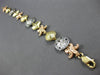 LONG 14K TRI COLOR GOLD 3D HANDCRAFTED AQUATIC SEASHELL STARFISH BRACELET #27778