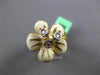 ESTATE LARGE .10CT DIAMOND & ENAMEL 18K YELLOW GOLD MESH ITALIAN FLOWER FUN RING