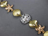 LONG 14K TRI COLOR GOLD 3D HANDCRAFTED AQUATIC SEASHELL STARFISH BRACELET #27778