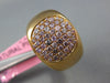 ESTATE WIDE .67CT PINK DIAMOND 18KT YELLOW GOLD 3D PAVE ROUND MENS PINKY RING
