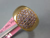 ESTATE WIDE .67CT PINK DIAMOND 18KT YELLOW GOLD 3D PAVE ROUND MENS PINKY RING