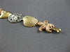 LONG 14K TRI COLOR GOLD 3D HANDCRAFTED AQUATIC SEASHELL STARFISH BRACELET #27778