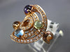 LARGE 1.82CT DIAMOND & AAA MULTI COLOR GEM 14KT ROSE GOLD 3D CIRCULAR FUN RING