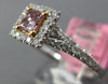 .61CT WHITE & PINK DIAMOND 18KT WHITE & ROSE GOLD PRINCESS HALO ENGAGEMENT RING
