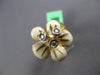 ESTATE LARGE .10CT DIAMOND & ENAMEL 18K YELLOW GOLD MESH ITALIAN FLOWER FUN RING
