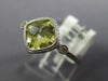 1.21CT DIAMOND & AAA GREEN AMETHYST 14K WHITE GOLD 3D CUSHION & ROUND BEZEL RING