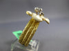 ESTATE LARGE .10CT DIAMOND & ENAMEL 18K YELLOW GOLD MESH ITALIAN FLOWER FUN RING
