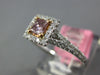 .61CT WHITE & PINK DIAMOND 18KT WHITE & ROSE GOLD PRINCESS HALO ENGAGEMENT RING