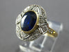 WIDE 1.40CT DIAMOND & AAA SAPPHIRE 14KT 2 TONE GOLD 3D ENGAGEMENT RING #27770