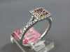 .61CT WHITE & PINK DIAMOND 18KT WHITE & ROSE GOLD PRINCESS HALO ENGAGEMENT RING