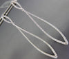 ESTATE EXTRA LARGE 1.74CT DIAMOND 18K WHITE GOLD LEAF TEAR DROP HANGING EARRINGS