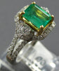 1.77CT DIAMOND & AAA EMERALD 14KT 2 TONE GOLD 3D SQUARE & ROUND ENGAGEMENT RING