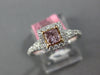 .61CT WHITE & PINK DIAMOND 18KT WHITE & ROSE GOLD PRINCESS HALO ENGAGEMENT RING