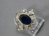 WIDE 1.40CT DIAMOND & AAA SAPPHIRE 14KT 2 TONE GOLD 3D ENGAGEMENT RING #27770