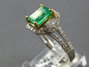 1.77CT DIAMOND & AAA EMERALD 14KT 2 TONE GOLD 3D SQUARE & ROUND ENGAGEMENT RING