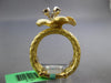 ESTATE LARGE .10CT DIAMOND & ENAMEL 18K YELLOW GOLD MESH ITALIAN FLOWER FUN RING