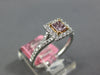 .61CT WHITE & PINK DIAMOND 18KT WHITE & ROSE GOLD PRINCESS HALO ENGAGEMENT RING