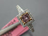 .61CT WHITE & PINK DIAMOND 18KT WHITE & ROSE GOLD PRINCESS HALO ENGAGEMENT RING