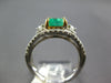 1.77CT DIAMOND & AAA EMERALD 14KT 2 TONE GOLD 3D SQUARE & ROUND ENGAGEMENT RING