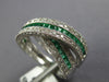 1.60CT DIAMOND & AAA EMERALD 14KT WHITE GOLD MULTI ROW CRISS CROSS INFINITY RING
