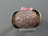 ESTATE EXTRA LARGE 3.98CT PINK DIAMOND 18KT WHITE GOLD FOOTBALL ROLLING FUN RING