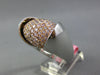 ESTATE EXTRA LARGE 3.98CT PINK DIAMOND 18KT WHITE GOLD FOOTBALL ROLLING FUN RING