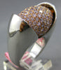 ESTATE EXTRA LARGE 3.98CT PINK DIAMOND 18KT WHITE GOLD FOOTBALL ROLLING FUN RING