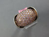 ESTATE EXTRA LARGE 3.98CT PINK DIAMOND 18KT WHITE GOLD FOOTBALL ROLLING FUN RING