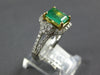 1.77CT DIAMOND & AAA EMERALD 14KT 2 TONE GOLD 3D SQUARE & ROUND ENGAGEMENT RING