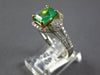 1.77CT DIAMOND & AAA EMERALD 14KT 2 TONE GOLD 3D SQUARE & ROUND ENGAGEMENT RING