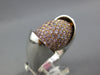 ESTATE EXTRA LARGE 3.98CT PINK DIAMOND 18KT WHITE GOLD FOOTBALL ROLLING FUN RING