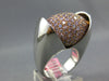 ESTATE EXTRA LARGE 3.98CT PINK DIAMOND 18KT WHITE GOLD FOOTBALL ROLLING FUN RING