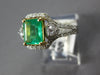 1.77CT DIAMOND & AAA EMERALD 14KT 2 TONE GOLD 3D SQUARE & ROUND ENGAGEMENT RING