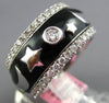 1.38CT DIAMOND & BLACK ENAMEL 18K WHITE GOLD ETOILE MOON STAR ETERNITY LOVE RING