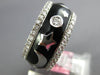 1.38CT DIAMOND & BLACK ENAMEL 18K WHITE GOLD ETOILE MOON STAR ETERNITY LOVE RING
